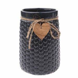 Keramická váza Wood heart tmavomodrá, 12 x 17, 5 cm vyobraziť