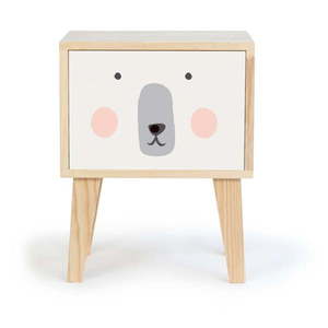 Detský nočný stolík z borovicového dreva The Wild Hug Polar Bear vyobraziť