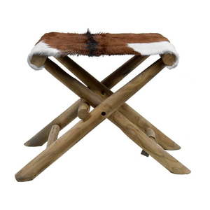 Hnedá stolička z teakového dreva Goatskin - Ego Dekor vyobraziť