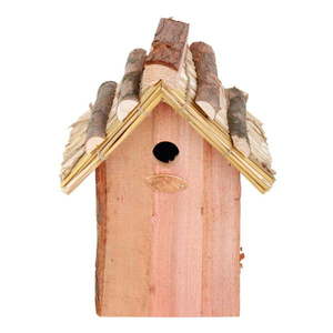 Vtáčia búdka z jedľového dreva so slamenou strechou Esschert Design Antik, výška 27 cm vyobraziť