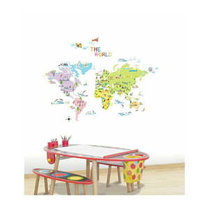 Sada nástenných samolepiek Ambiance World Map for Children vyobraziť