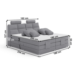 Elektrická polohovacia boxspringová posteľ ADELAIDE 180 x 200 cm vyobraziť