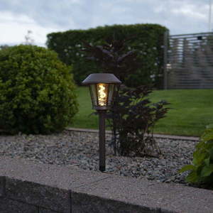 Hnedé vonkajšie solárne LED svietidlo Star Trading Fergus, výška 35 cm vyobraziť
