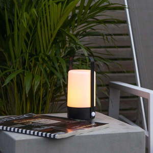Čierno-béžový LED lampáš Star Trading Flame, výška 19 cm vyobraziť