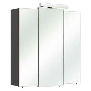 Tmavosivá závesná kúpeľňová skrinka so zrkadlom 68x73 cm Set 311 - Pelipal vyobraziť