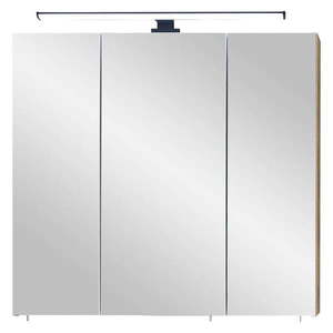 Hnedá závesná kúpeľňová skrinka so zrkadlom 75x70 cm Set 374 - Pelipal vyobraziť