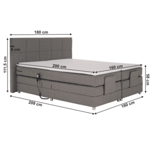 Elektrická polohovacia boxspringová posteľ ISLA 160 x 200 cm vyobraziť