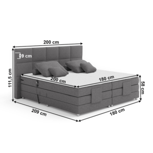 Elektrická polohovacia boxspringová posteľ ISLA 180 x 200 cm vyobraziť