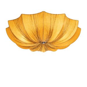 Dizajnové stropné svietidlo zlaté hodváb 52 cm 3-svetlá - Plu vyobraziť