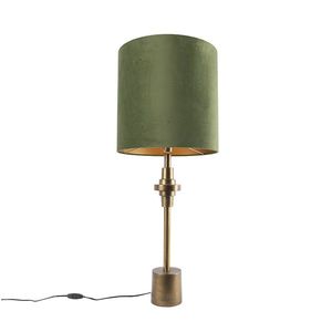 Stolová lampa bronzový zamatový odtieň zelený 40 cm - Diverso vyobraziť