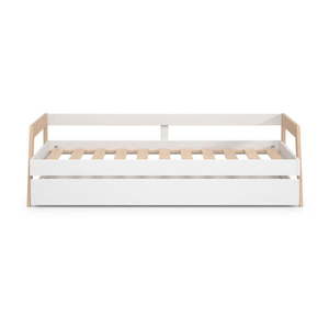 Biela/prírodná detská posteľ z borovicového dreva s výsuvným lôžkom 90x200 cm Carrie – Marckeric vyobraziť