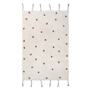 Béžovo-červený ručne vyrobený koberec z bavlny Nattiot Numi, 100 x 150 cm vyobraziť