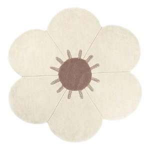 Krémovobiely vlnený detský koberec ø 90 cm Daisy – Nattiot vyobraziť
