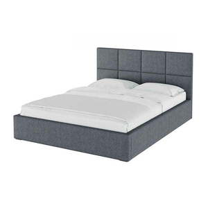 Sivá čalúnená dvojlôžková posteľ s úložným priestorom s roštom 180x200 cm Bufo Bed - MESONICA vyobraziť