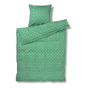 Predĺžené zelené obliečky na jednolôžko z bavlneného saténu 140x220 cm Pleasantly - JUNA vyobraziť