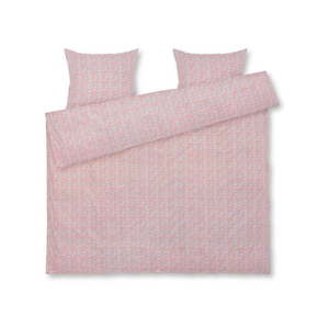 Svetlomodro-ružové predĺžené obliečky na dvojlôžko z bavlneného saténu 200x220 cm Pleasantly - JUNA vyobraziť