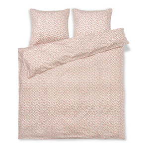 Bielo-ružové predĺžené obliečky na dvojlôžko z bavlneného saténu 200x220 cm Pleasantly - JUNA vyobraziť