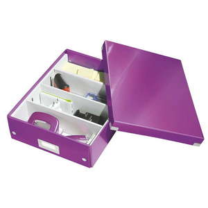 Fialový kartónový úložný box s vekom 28x37x10 cm Click&Store – Leitz vyobraziť