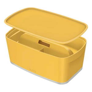 Žltý úložný box s vekom MyBox – Leitz vyobraziť