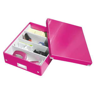 Ružový kartónový úložný box s vekom 28x37x10 cm Click&Store – Leitz vyobraziť