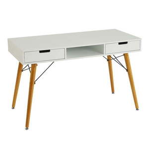 Pracovný stôl s bielou doskou 55x120 cm – Casa Selección vyobraziť
