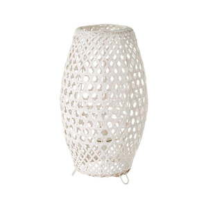 Biela bambusová stolová lampa s bambusovým tienidlom (výška 36 cm) – Casa Selección vyobraziť