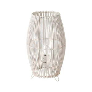 Biela bambusová stolová lampa s bambusovým tienidlom (výška 29 cm) – Casa Selección vyobraziť