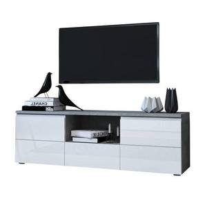 Sconto TV stolík MEZO 140 woodcon sivá/biela vyobraziť