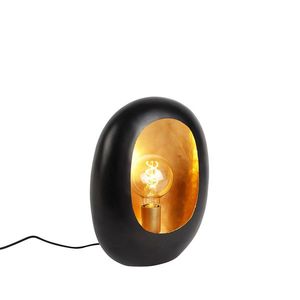 Dizajnová stolná lampa čierna so zlatým interiérom 36 cm - Cova vyobraziť