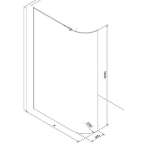MEXEN - KIOTO walk-in 110x200 cm 8mm, transparent samostatné sklo zaoblené 800-110-000-00-06 vyobraziť