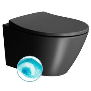 GSI - MODO závesná WC misa, Swirlflush, 37x52cm, čierna dual-mat 981626 vyobraziť