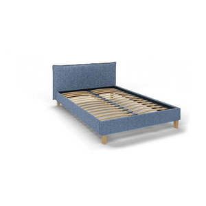 Modrá čalúnená dvojlôžková posteľ s roštom 140x200 cm Tina - Ropez vyobraziť