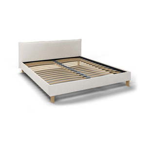 Krémová čalúnená dvojlôžková posteľ s roštom 180x200 cm Tina - Ropez vyobraziť