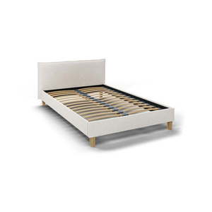 Krémová čalúnená dvojlôžková posteľ s roštom 140x200 cm Tina - Ropez vyobraziť