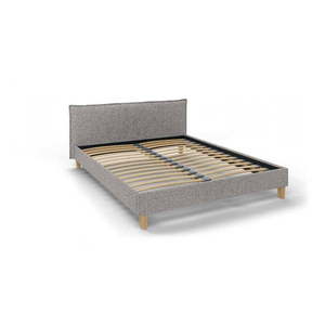 Sivá čalúnená dvojlôžková posteľ s roštom 160x200 cm Tina - Ropez vyobraziť