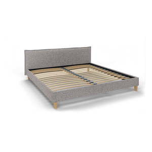 Sivá čalúnená dvojlôžková posteľ s roštom 200x200 cm Tina - Ropez vyobraziť