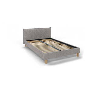 Sivá čalúnená dvojlôžková posteľ s roštom 140x200 cm Tina - Ropez vyobraziť