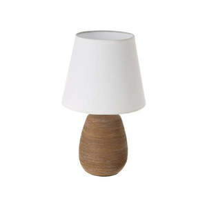 Hnedá keramická stolová lampa s textilným tienidlom (výška 27, 5 cm) – Casa Selección vyobraziť