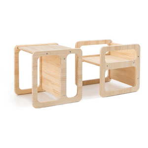 Detské stoličky z borovicového dreva v sade 2 ks Montessori – Little Nice Things vyobraziť