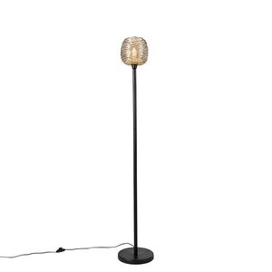 Dizajnová stojaca lampa čierna so zlatou 20 cm - Sarella vyobraziť
