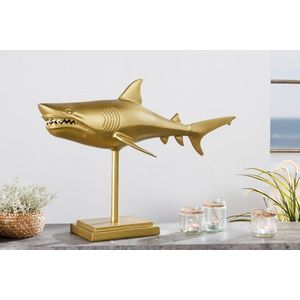 Dekoračná socha žralok AMEIS 70 cm Dekorhome Zlatá vyobraziť