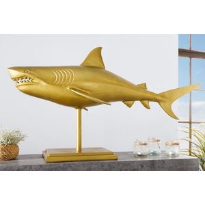 Dekoračná socha žralok AMEIS 100 cm Dekorhome Zlatá vyobraziť