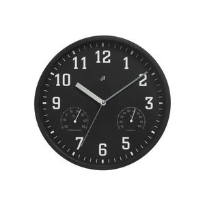 AURIOL® Nástenné hodiny s teplomerom a vlhkomerom (čierna) vyobraziť
