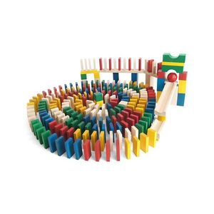 EkoToys Dřevěné domino barevné 430 ks vyobraziť