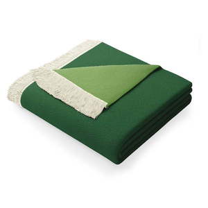 Zelená deka s prímesou bavlny AmeliaHome Franse, 150 x 200 cm vyobraziť