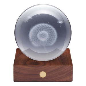 Tmavohnedá stmievateľná stolová lampa so skleneným tienidlom (výška 12 cm) Amber - Gingko vyobraziť