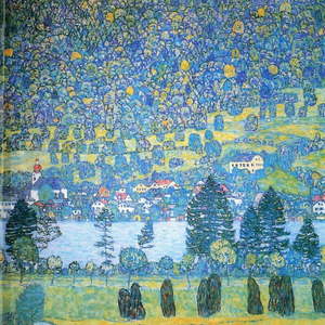 Obraz - reprodukcia 50x50 cm Lake, Gustav Klimt - Fedkolor vyobraziť