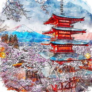 Obraz 90x90 cm Chureito Pagoda – Fedkolor vyobraziť