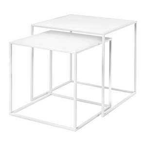 Biele kovové konferenčné stolíky v súprave 2 ks 40x40 cm Fera – Blomus vyobraziť