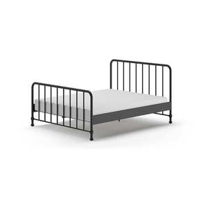 Čierna kovová jednolôžková posteľ s roštom 160x200 cm BRONXX – Vipack vyobraziť